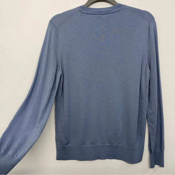 Theory 100% Wool Blue Sweater Crew Neck Regal L - Picture 9 of 13